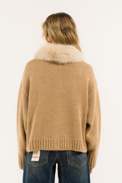 BOMBER COLLO PELLICCIA SINTETICA