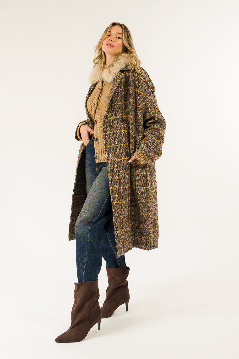CAPPOTTO LUNGO CHECK