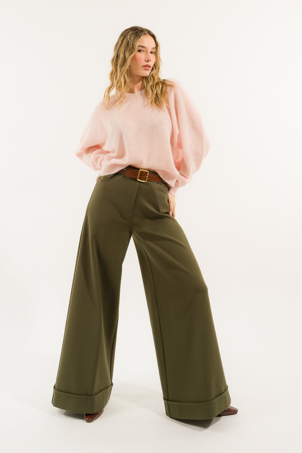 PANTALONE PALAZZO RISVOLTO