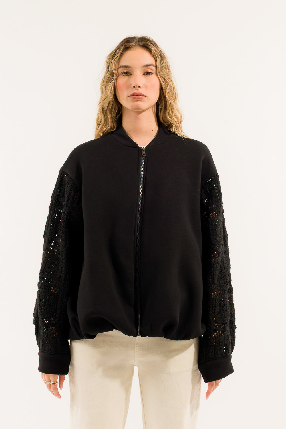 BOMBER COMBINATO CROCHET