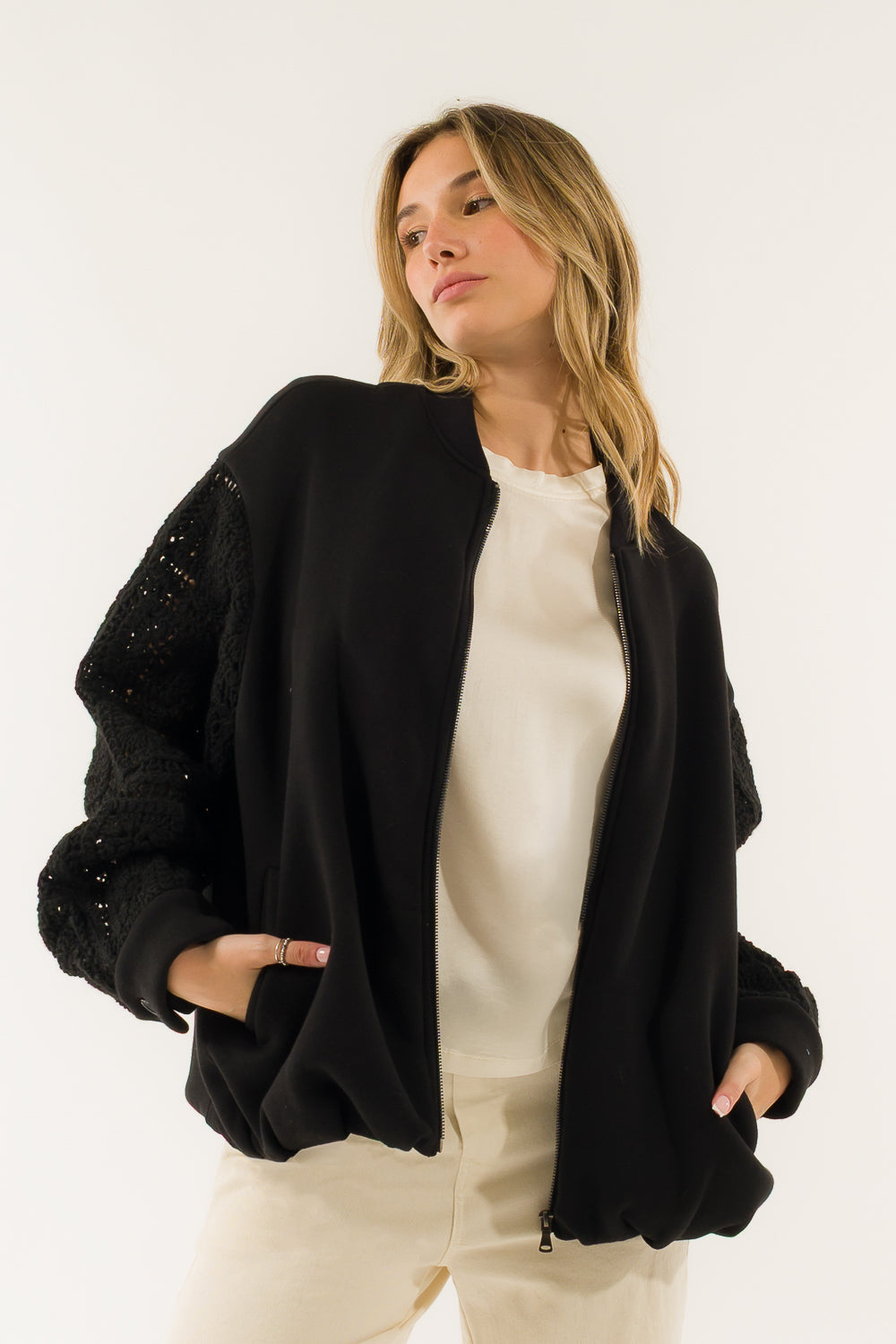 BOMBER COMBINATO CROCHET
