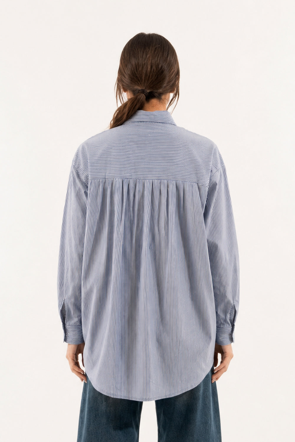 CAMICIA OVER PIZZO BICOLORE