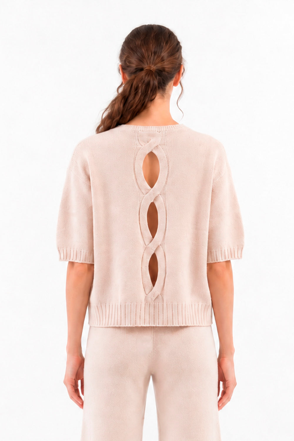 MAGLIA GIROCOLLO TRECCIA SCHIENA