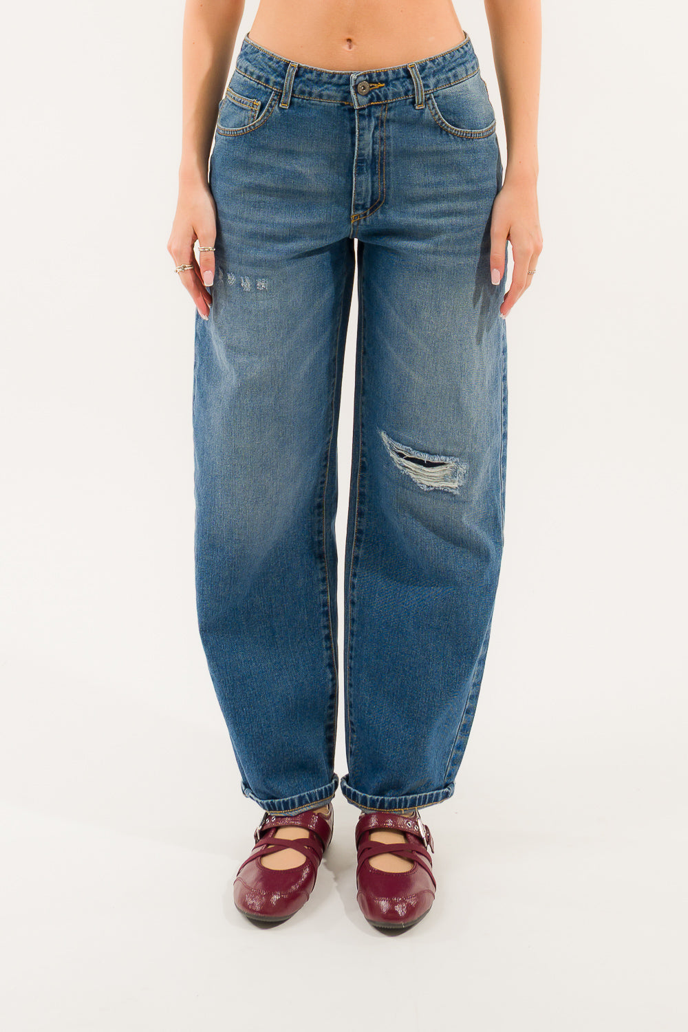 JEANS DIAMANTE BAGGY CARROT CROPPED VITA REGULAR