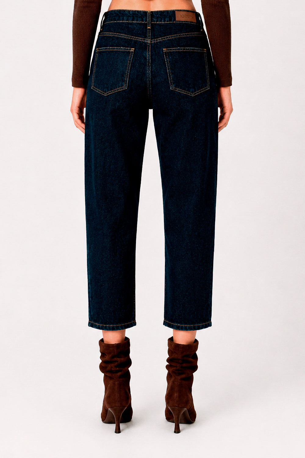 JEANS "ANANAS" SLIM CROPPED VITA ALTA