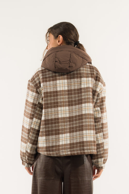 BOMBER CHECK CAPPUCCIO IMBOTTITO