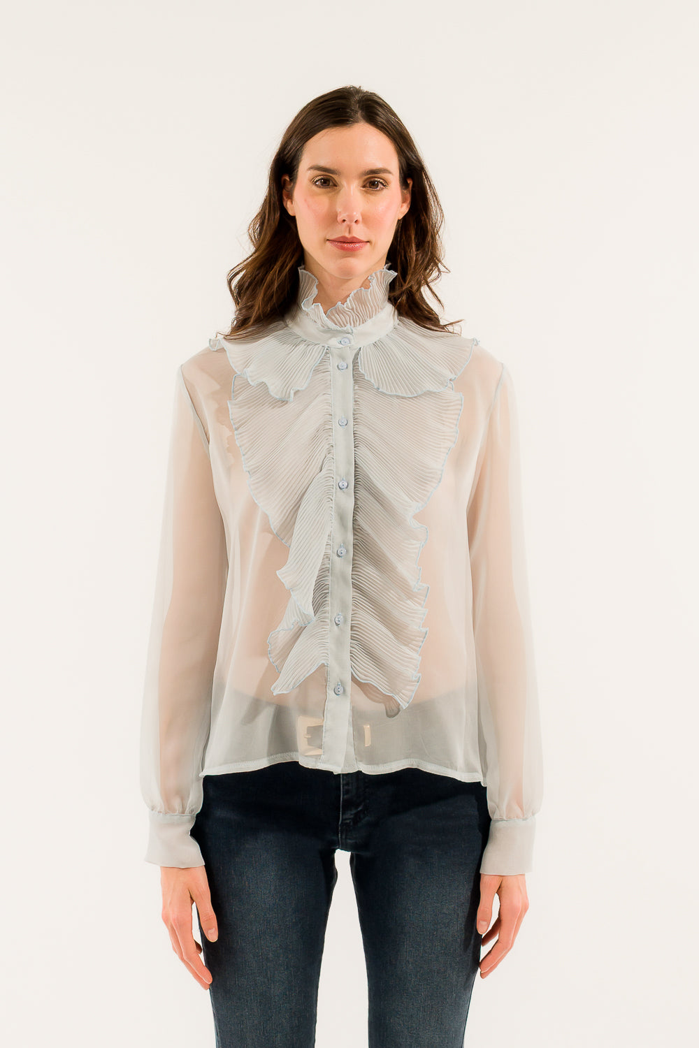 CAMICIA JABOT PLISSE