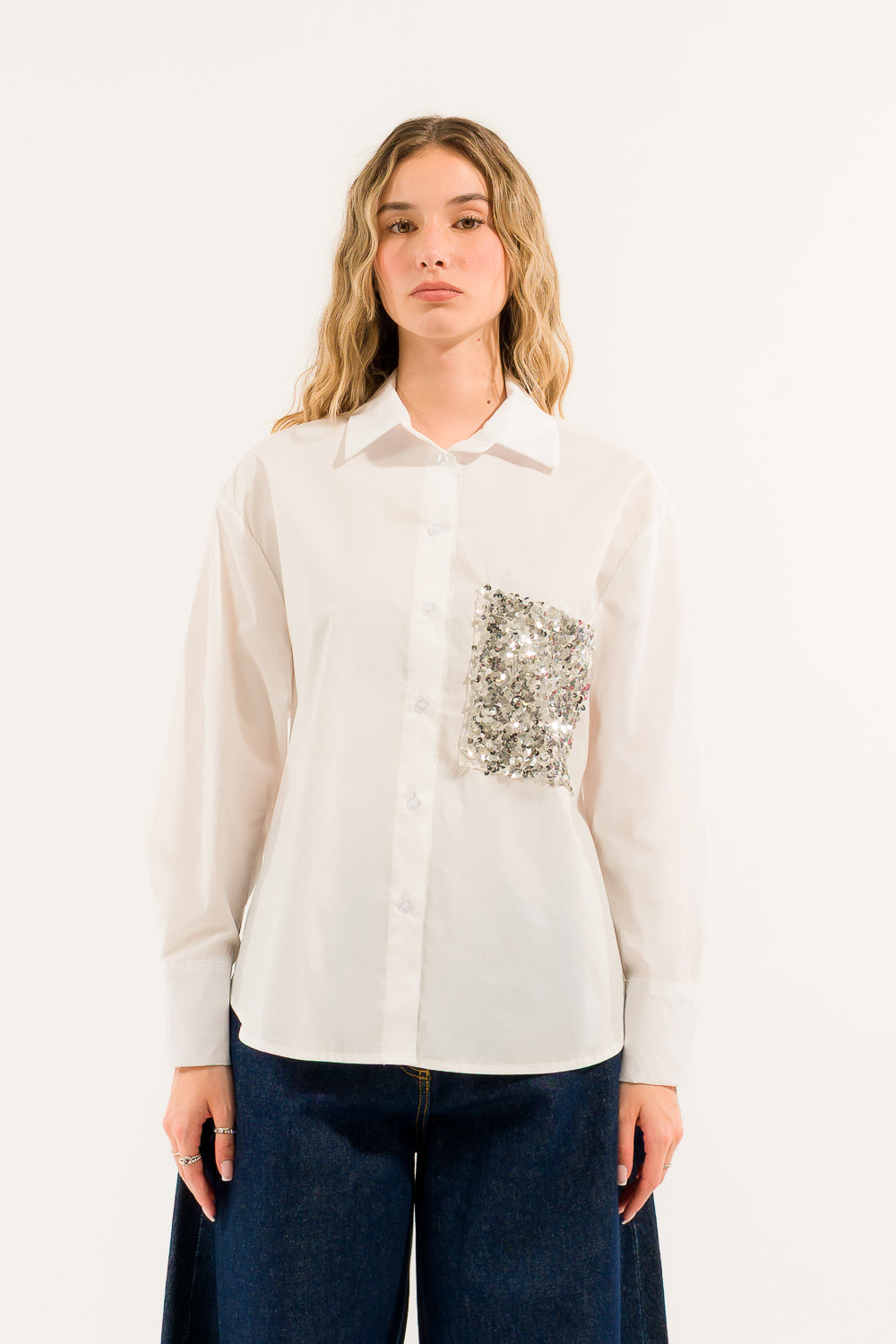 CAMICIA TASCA PAILLETTES