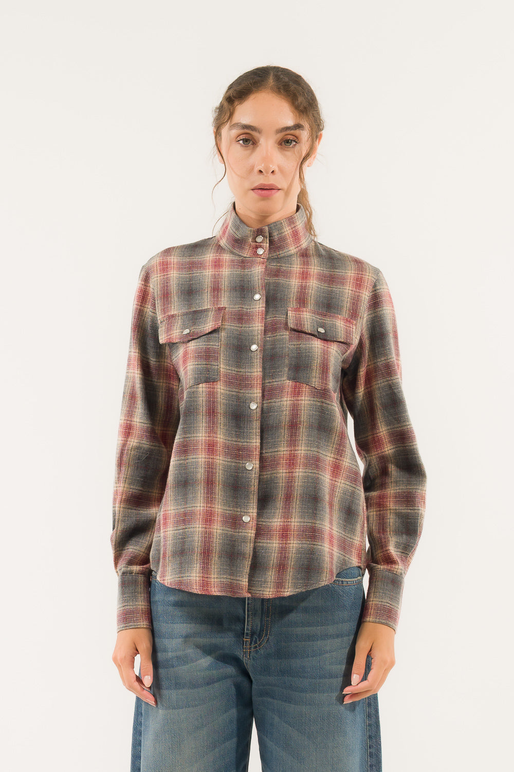 CAMICIA CHECK COLLO ALTO